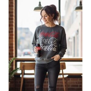 Coca-Cola Woman's Sweatshirt, Heather Charcoal, Long Sleeve, Size Large, NWT